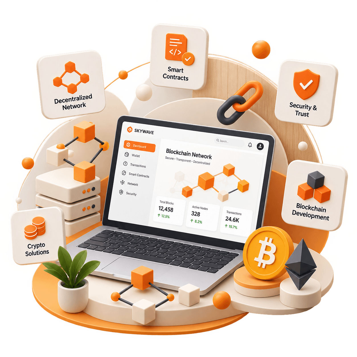 Skywave Info Solutions Decentralized Blockchain Technology and Smart Contract Development