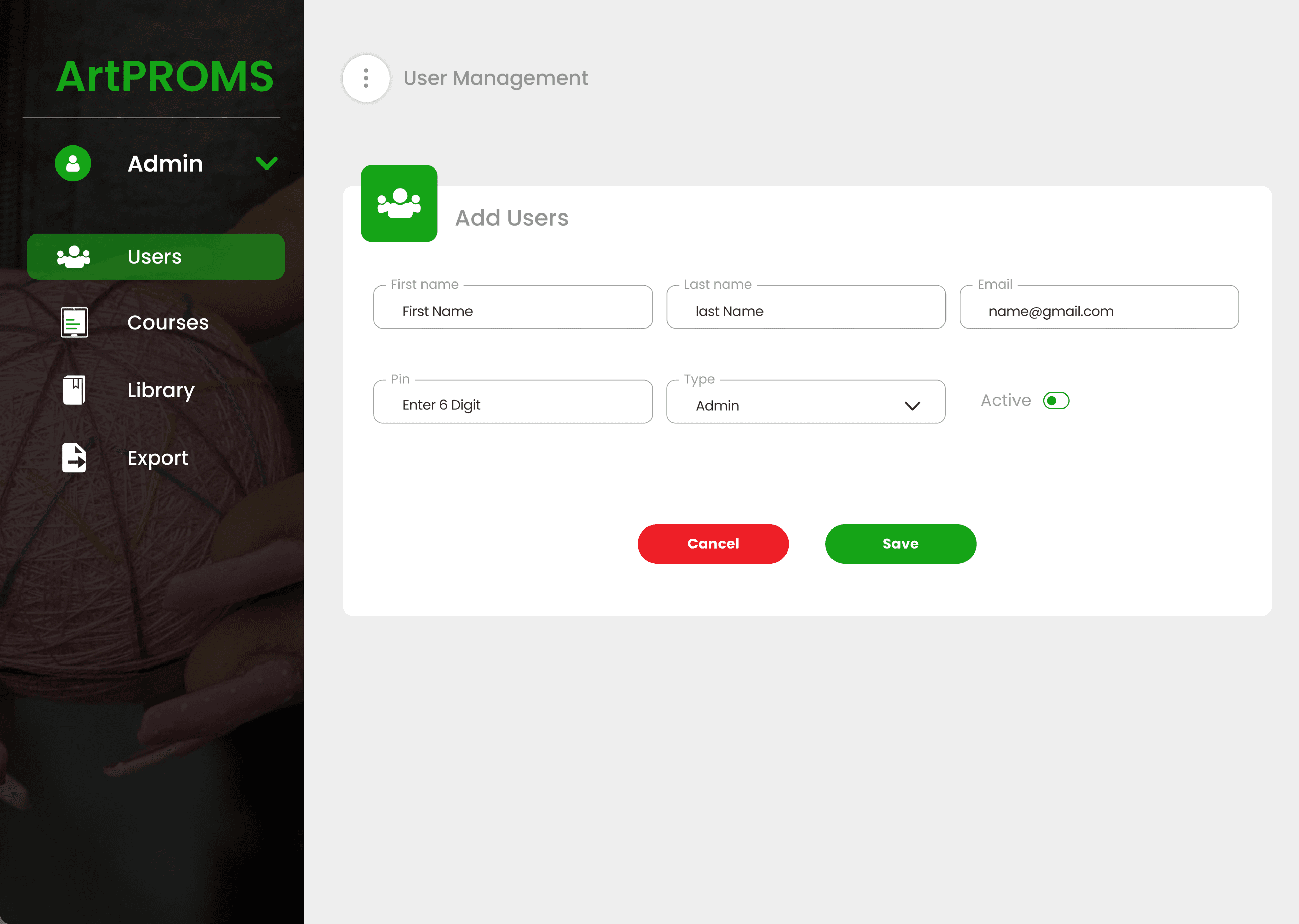 PDP - Users Management Page