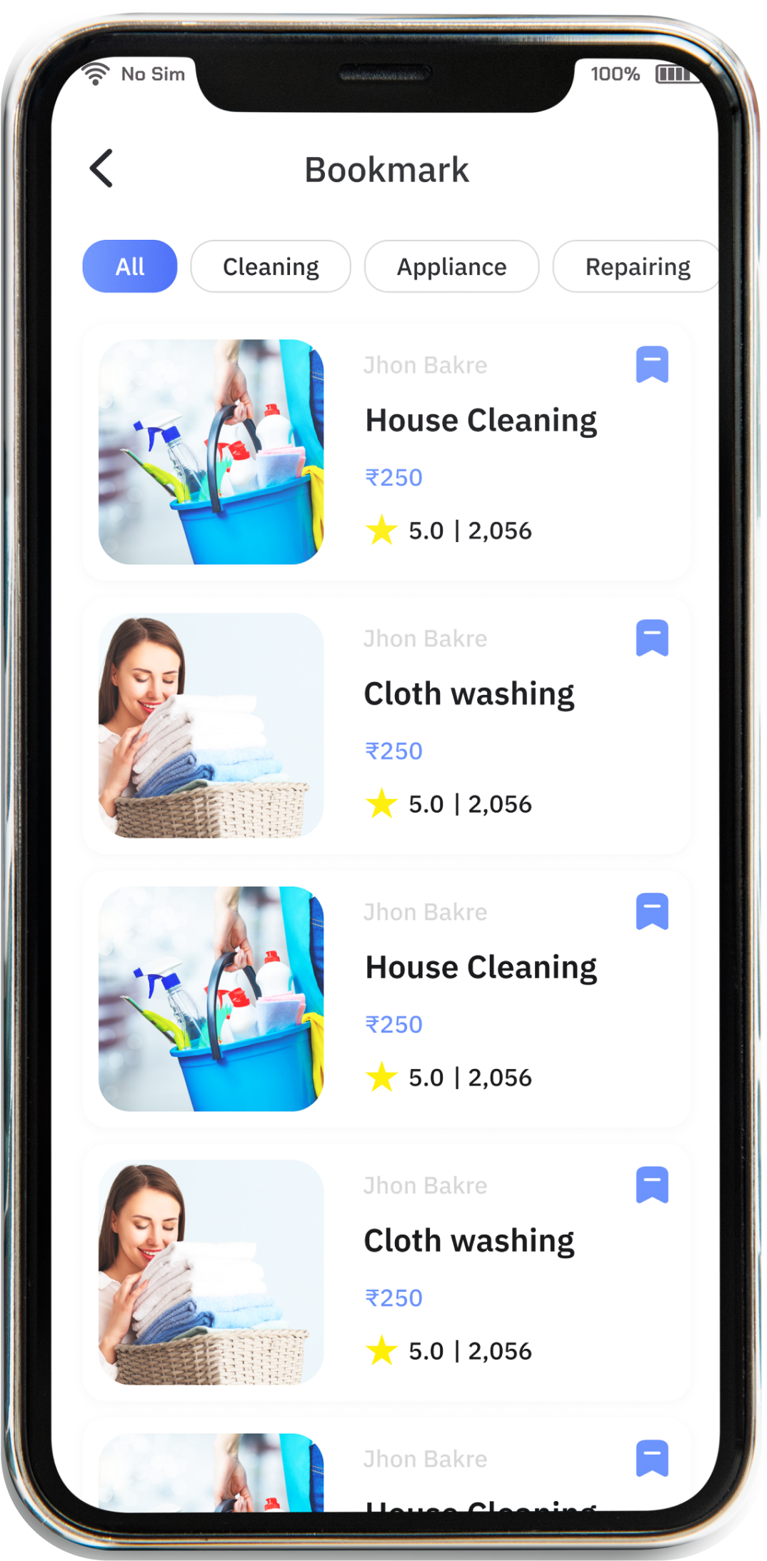 Title - Bookmark screen