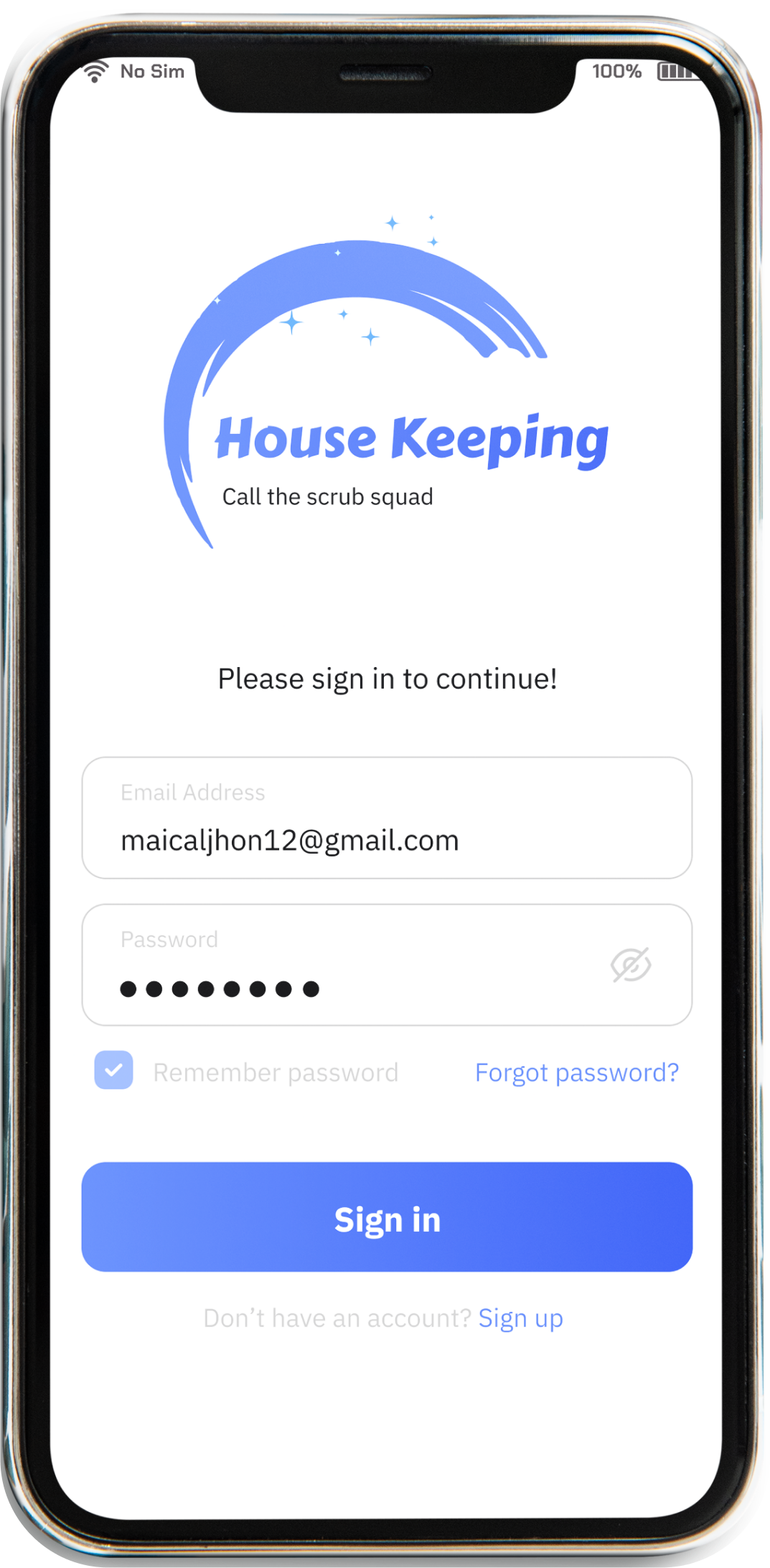 Title - Login screen