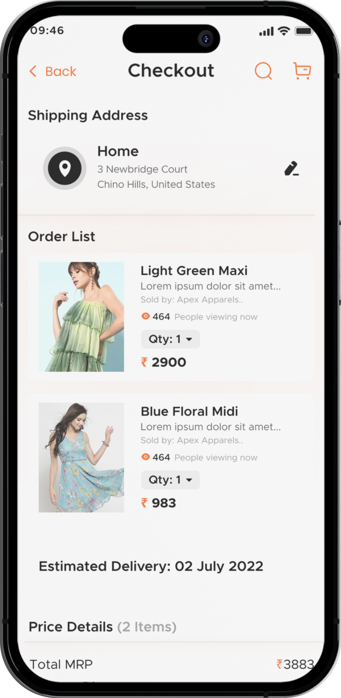 Title - Checkout Screen