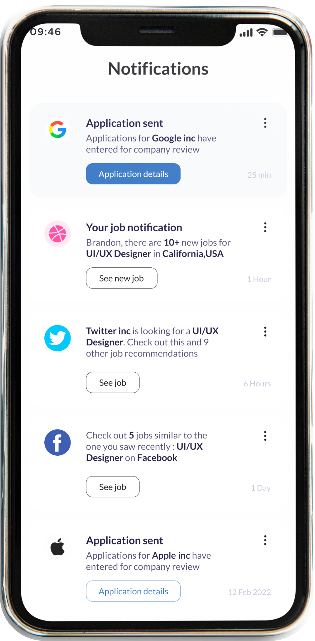 Title - Notification screen